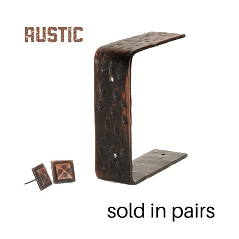 rustic entry brackets with metal strapping|rustic iron mantel straps.